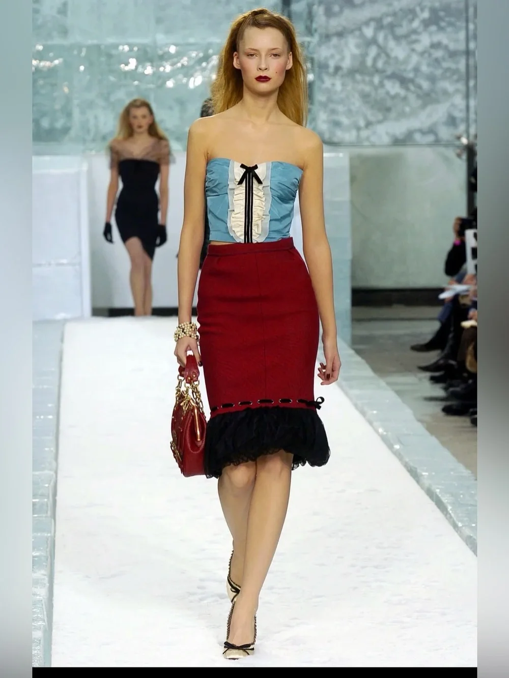 Louis Vuitton Fall 2004 Blue Corset Top